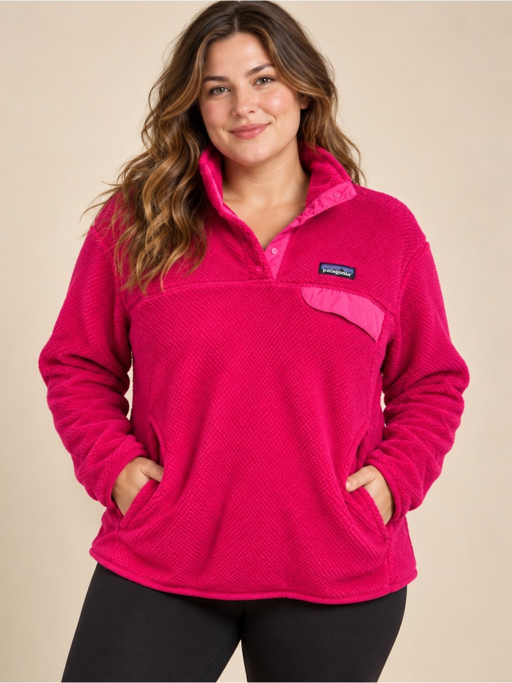 Patagonia Womenβs Pullover Fleece in Bright Pink